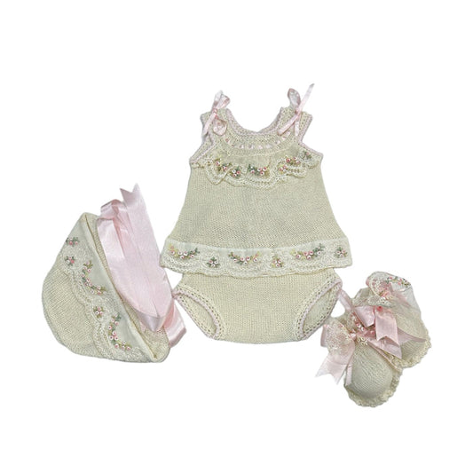 Aida Dress Rose Knitted 4-piece set
