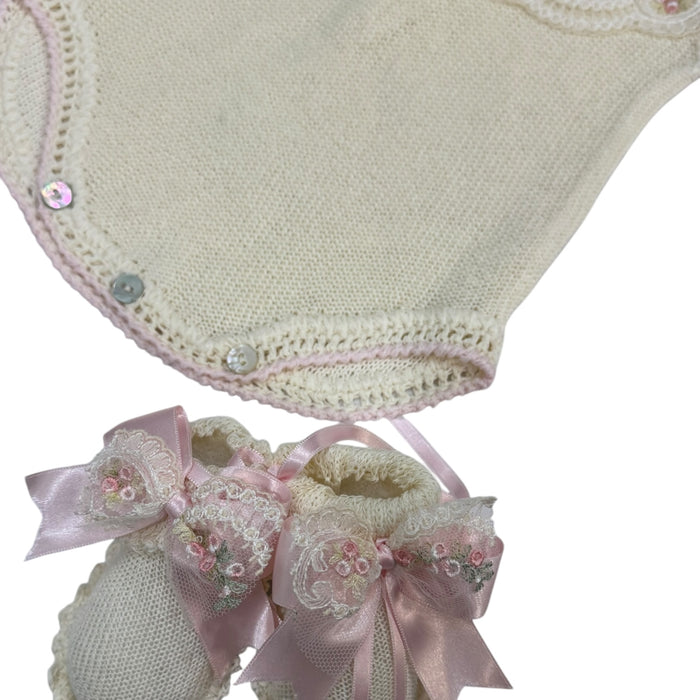 Aida Pink Floral Romper 3-Piece Set
