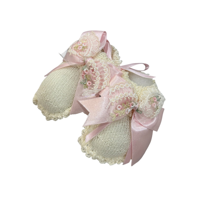 Aida Rose Knitted Booties