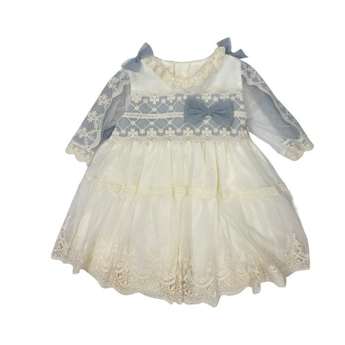Alice Lace Dusty Blue/Ivory Girl Dress