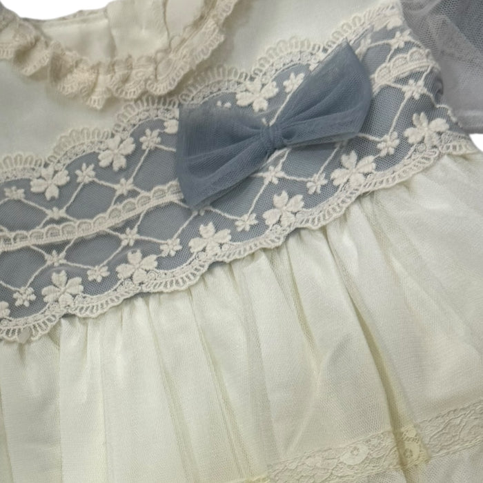 Alice Lace Dusty Blue/Ivory Girl Dress