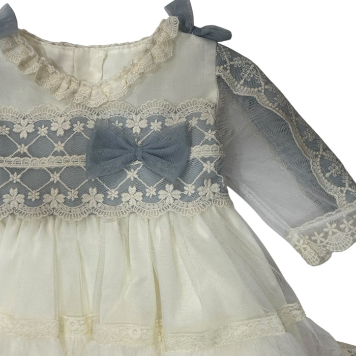 Alice Lace Dusty Blue/Ivory Girl Dress