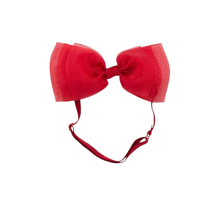 Allie Bow Red Organza Headband Wrap