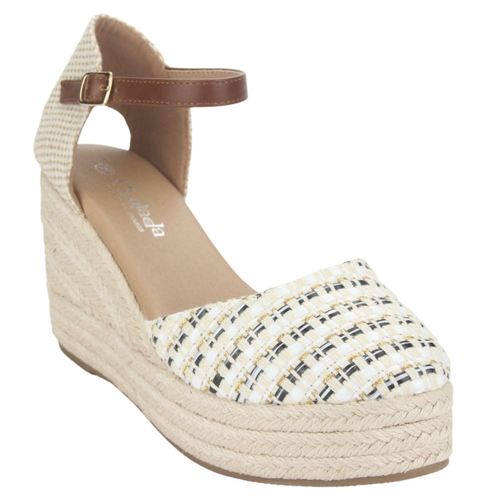 Alpargatas Chalada Mujer Dijon-5 Blanco Casual Sandalias Plataforma Chalada