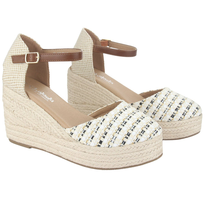 Alpargatas Chalada Mujer Dijon-5 Blanco Casual Sandalias Plataforma Chalada