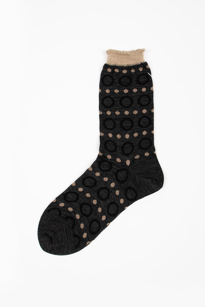 AM-677C Ring Ring Ring Socks Charcoal
