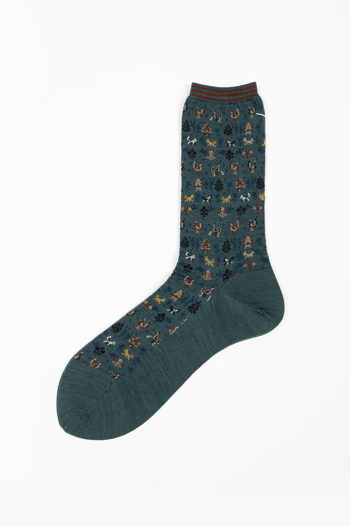 AM-737A Forest Mate Socks Turquoise