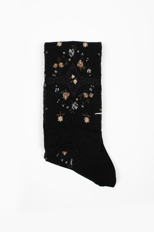 AM-809HS Rose Wall Knee Socks Black