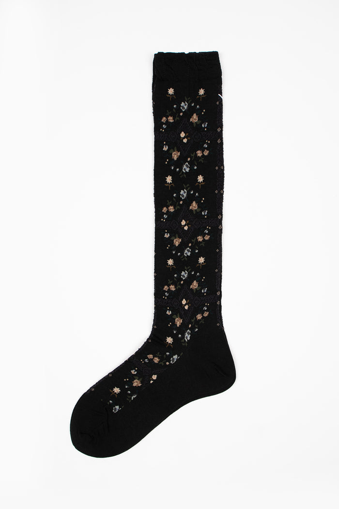 AM-809HS Rose Wall Knee Socks Black