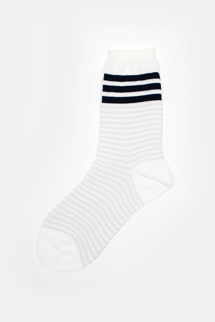 AM-813 Colour Border Socks White