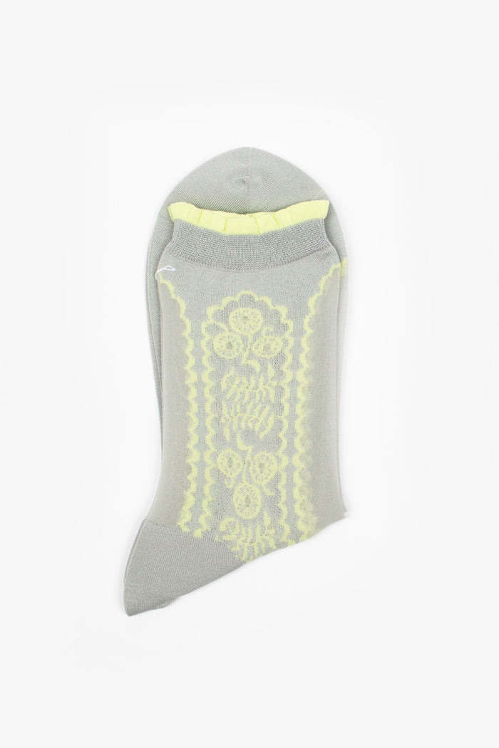 AM-817 See-Through Flower Socks Light Grey