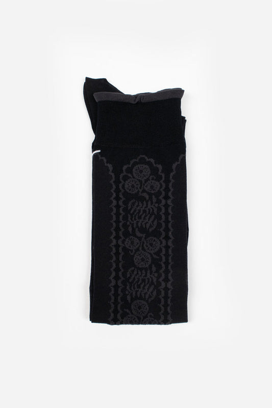 AM-817HS See-Through Flower Knee Socks Black