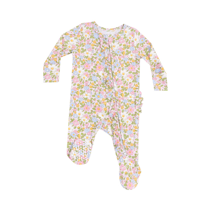 Angel Dear - 2 Way Zipper Footie - Bubbly Baby Calico Floral