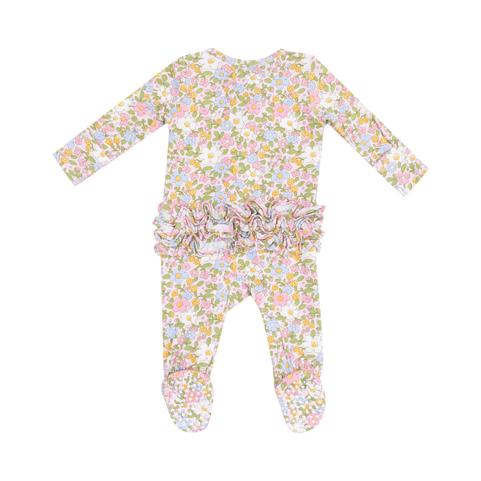 Angel Dear - 2 Way Zipper Footie - Bubbly Baby Calico Floral