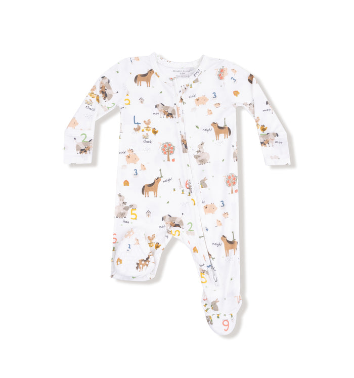 Angel Dear - 2 Way Zipper Footie - Farm Sounds