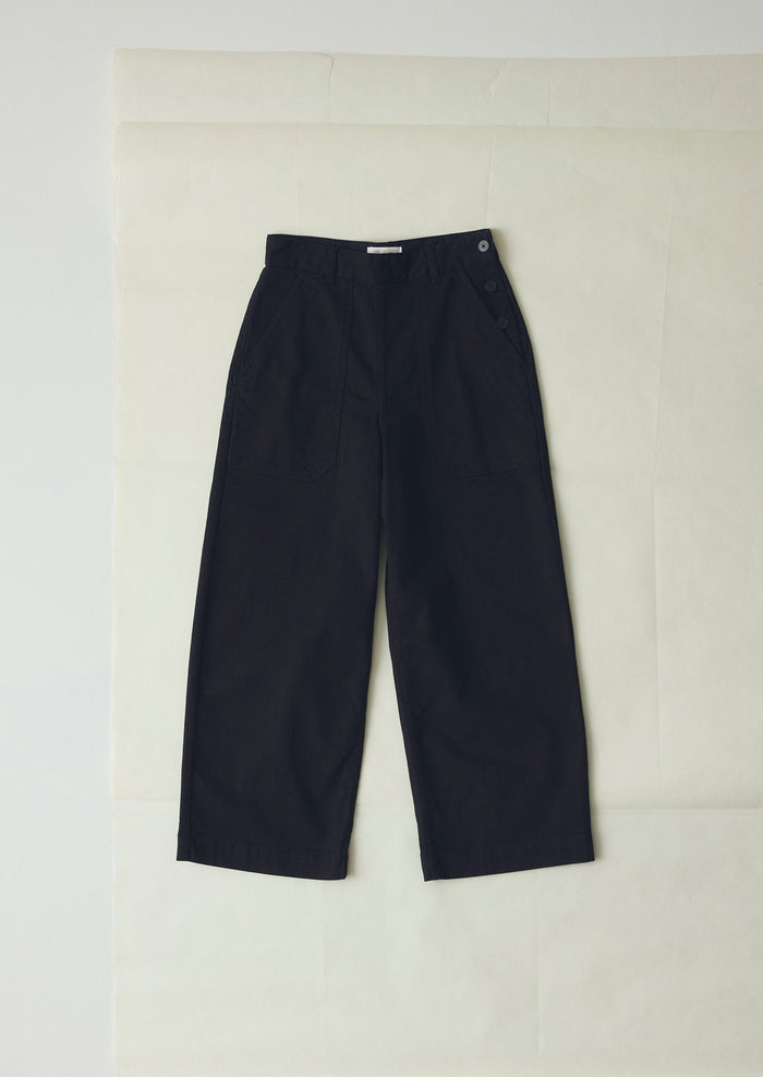 Annie Organic Denim Side Button Jeans | Black