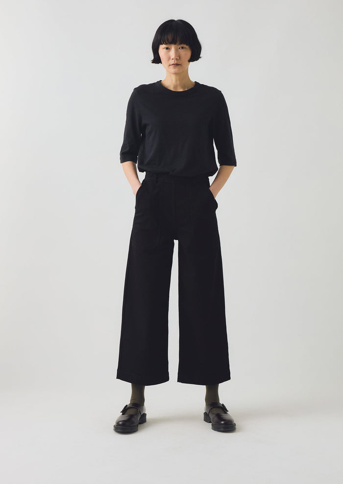 Annie Organic Denim Side Button Jeans | Black