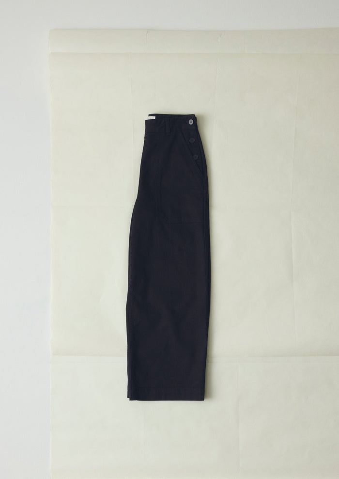 Annie Organic Denim Side Button Jeans | Black