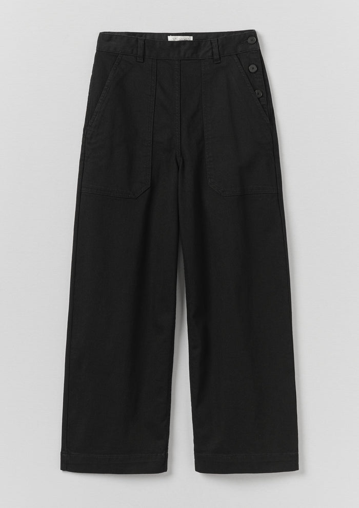 Annie Organic Denim Side Button Jeans | Black