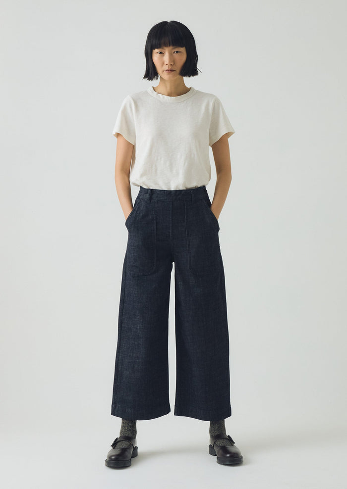 Annie Organic Denim Side Button Jeans | Indigo