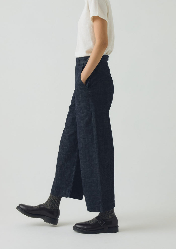 Annie Organic Denim Side Button Jeans | Indigo