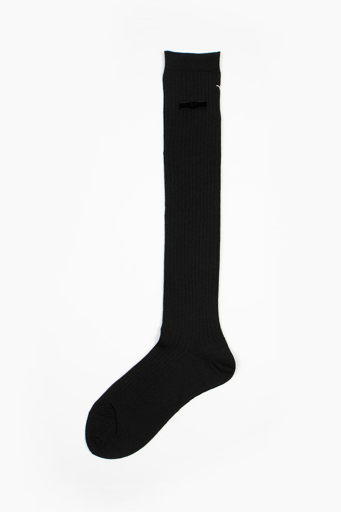 ANP-118AHS Ribbon Knee Sock Black