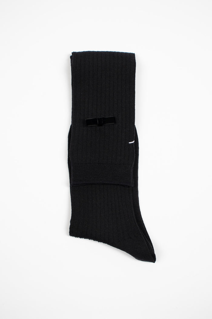 ANP-118AHS Ribbon Knee Sock Black