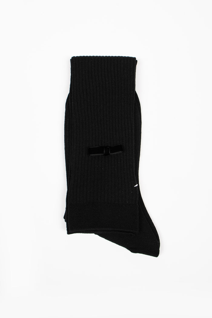 ANP-129HS Ribbon Knee Socks Black