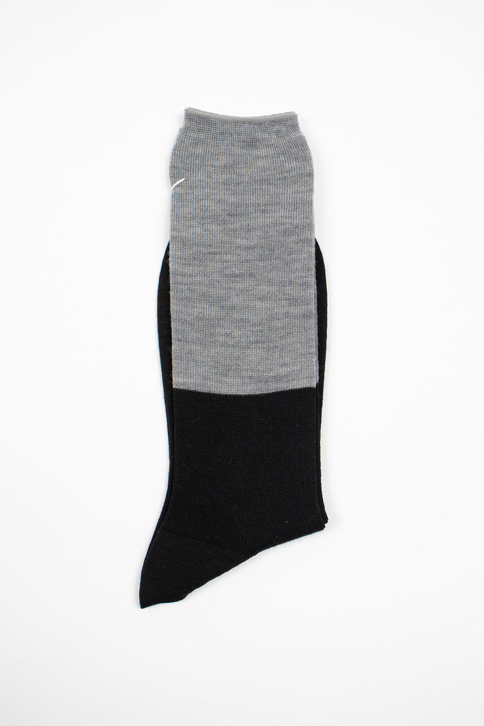 ANP-92M Two Tone Rib Sock Black/Grey