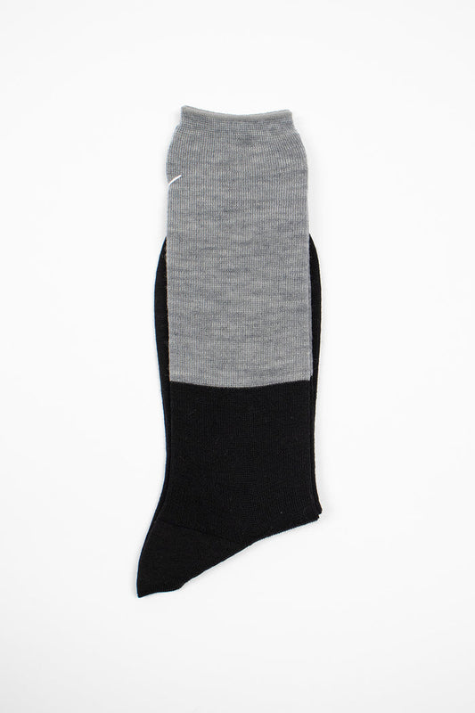 ANP-92M Two Tone Rib Sock Black/Grey