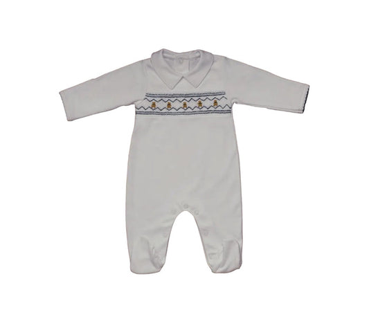 Anton Bears Handsmocked Pajama Babygrow