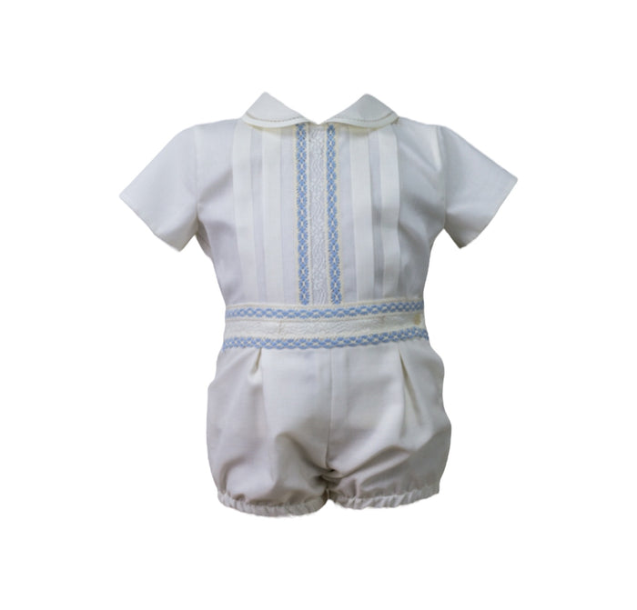 Antonio Boys Ivory/Blue 2-piece Set
