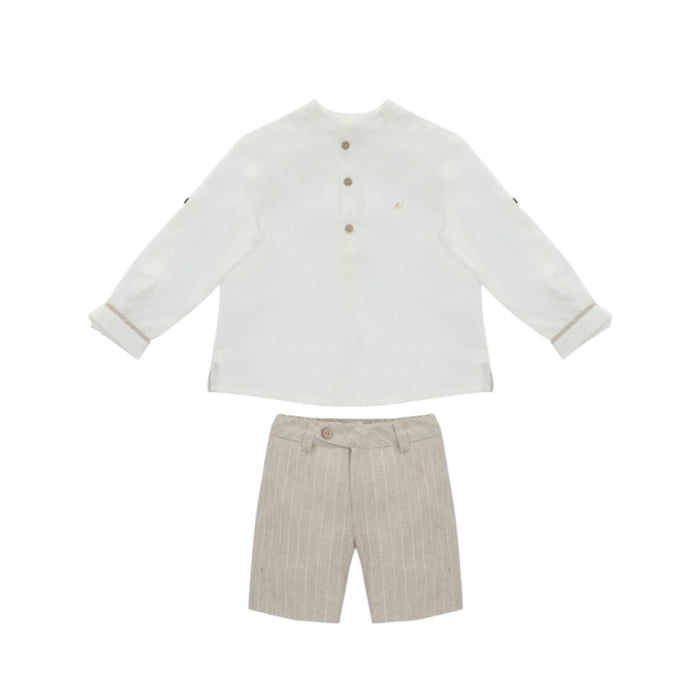 Arena White/Beige Shirt Boy 2-piece Set