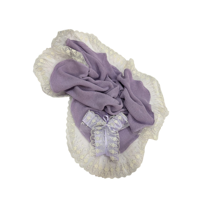 Arianna Purple Knitted Blanket