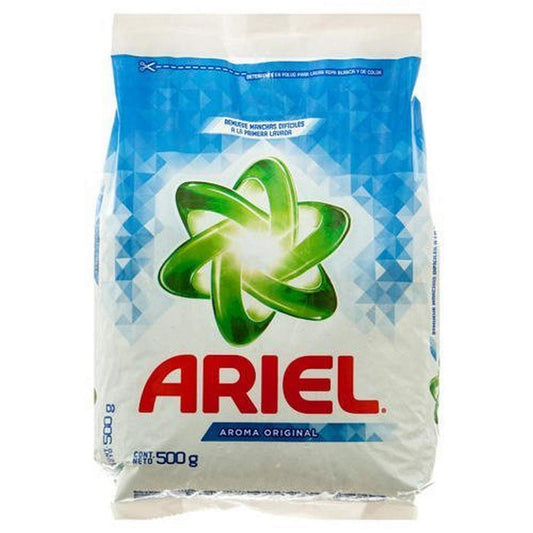 Ariel laundry detergent packaging on a white background