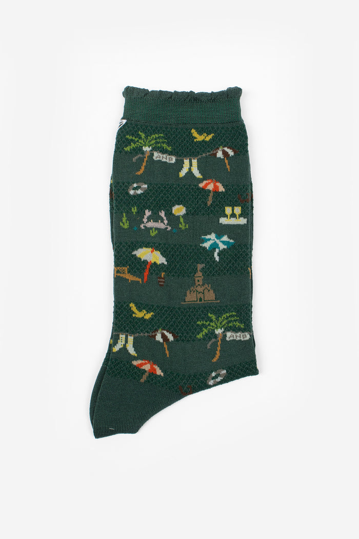 AS-233 Summer Beach Socks Green