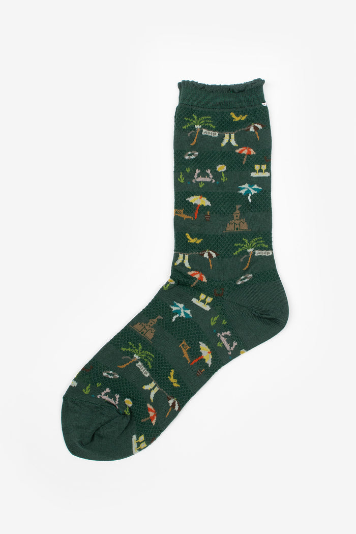 AS-233 Summer Beach Socks Green