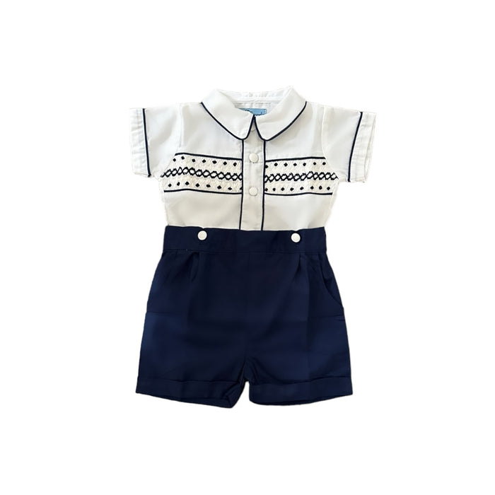 August Handsmocked Boy 2-Piece Set