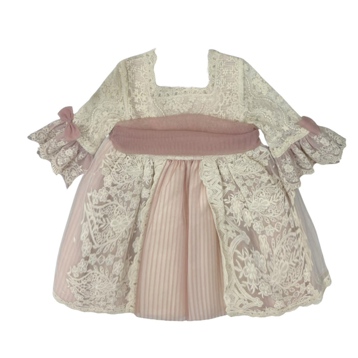 Aurora Lace Pink/Ivory Girl Dress