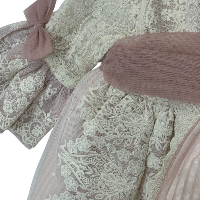 Aurora Lace Pink/Ivory Girl Dress