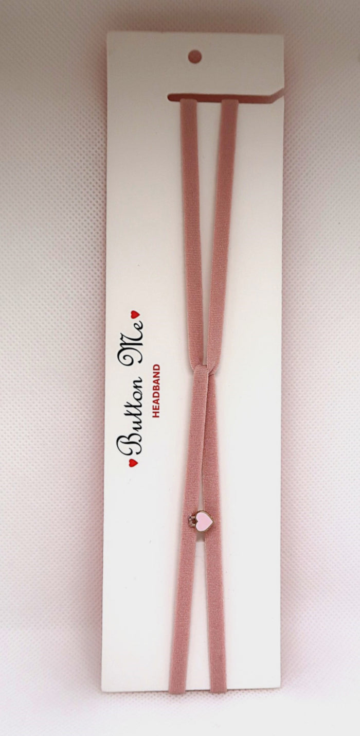 baby band twisted double band with charm - dark mauve heart