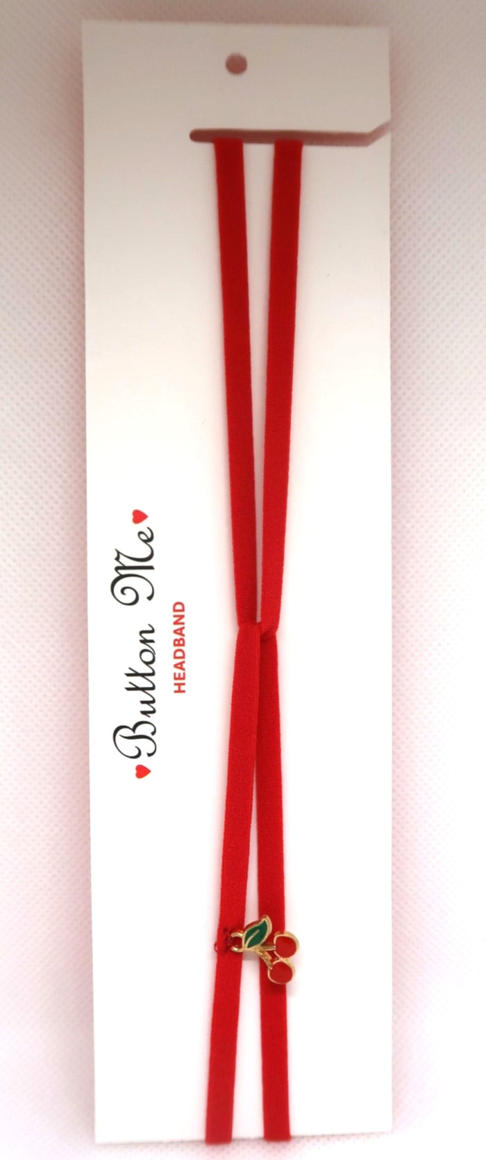 baby band twisted double band with charm - red cherry