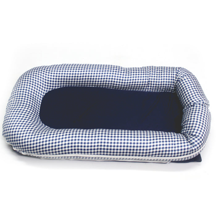 Baby Nest with Removable Covers - Blue Checker