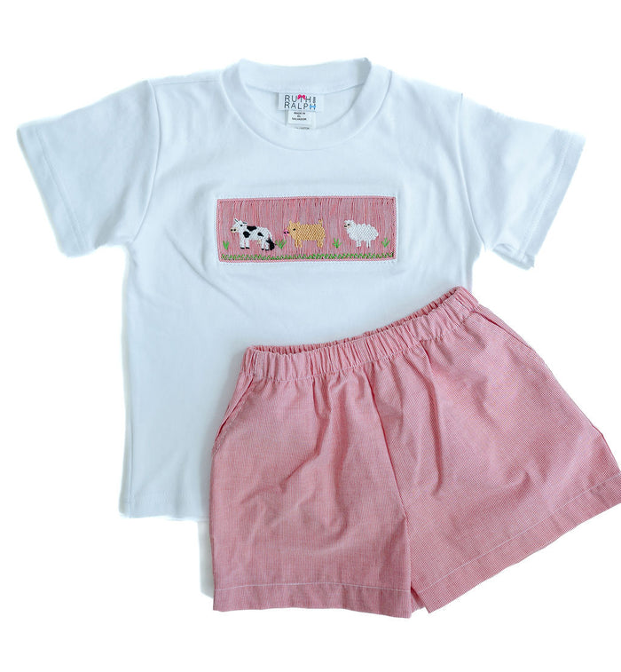 Beau T-Shirt and Short Set - Farm Animals
