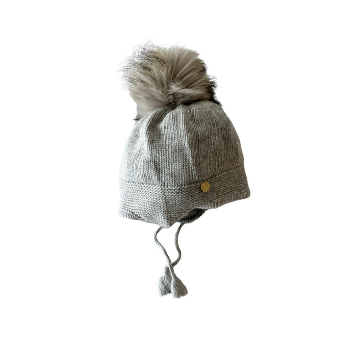 Bennet Grey Cashmere Aviator Pom Hat
