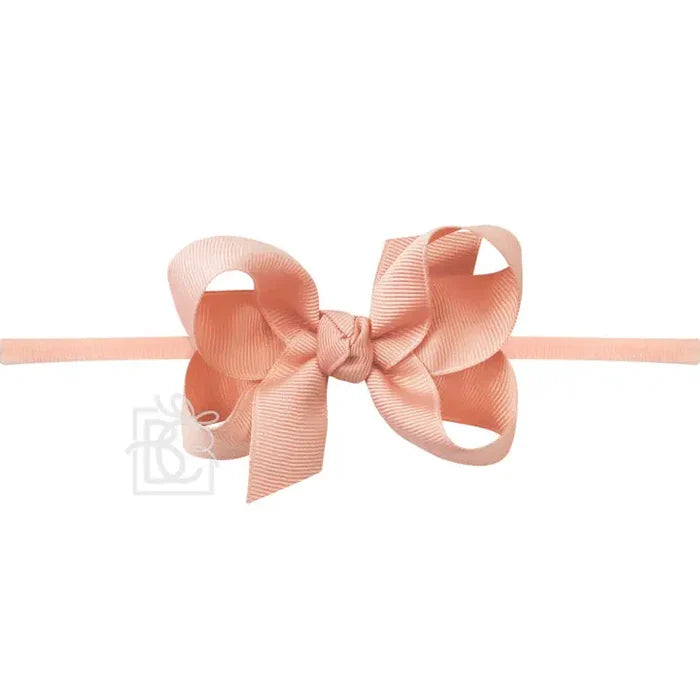 Beyond Creations - Nylon Headband Bow - Light Coral