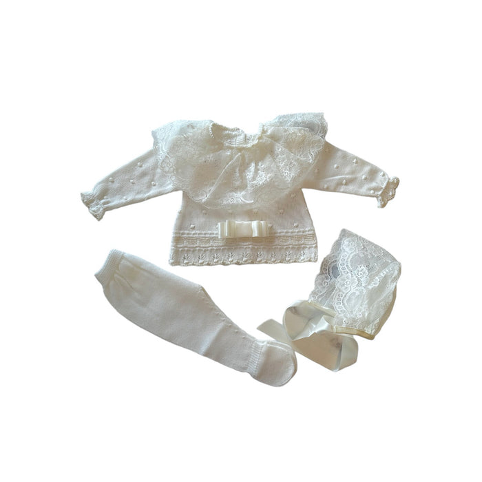 Bianca Luxe White 3-piece Knitted Set