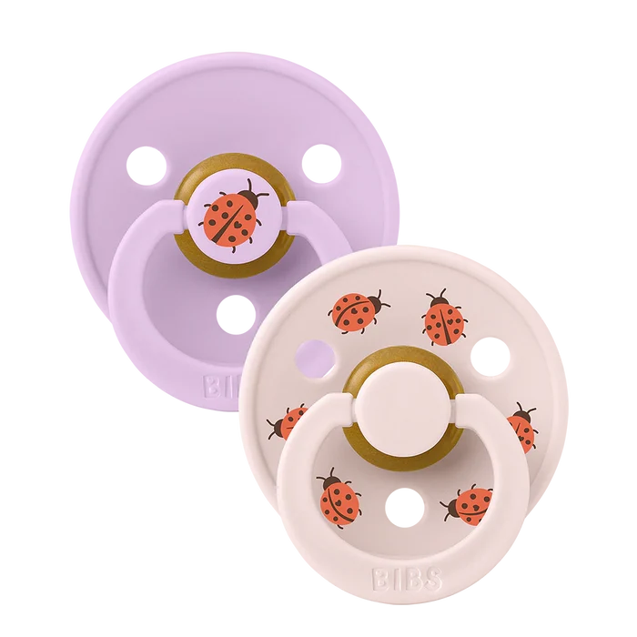 Bibs Pacifiers - 2 Pack - Ladybug Violet Sky/Petal Pink