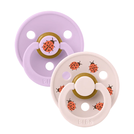 Bibs Pacifiers - 2 Pack - Ladybug Violet Sky/Petal Pink