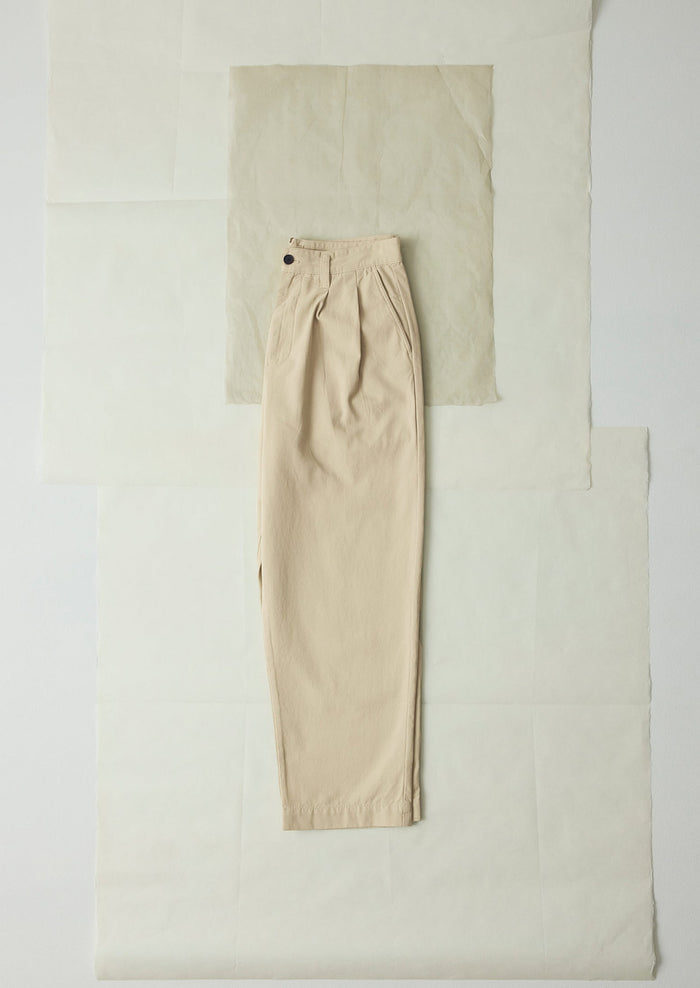 Bill Cotton Canvas Wide Leg Trousers | Stone